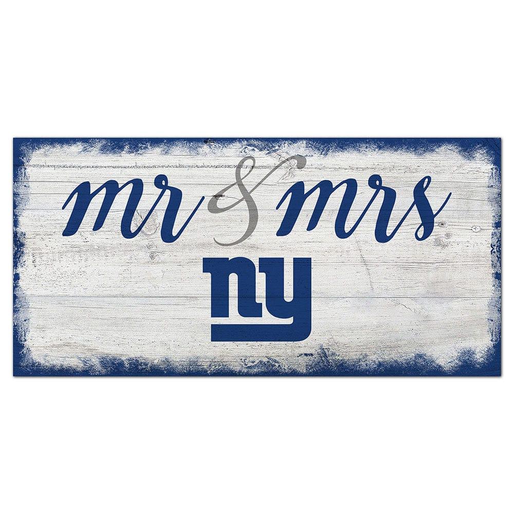 Fan Creations New York Giants Script Mr & Mrs 6x12 Sign
