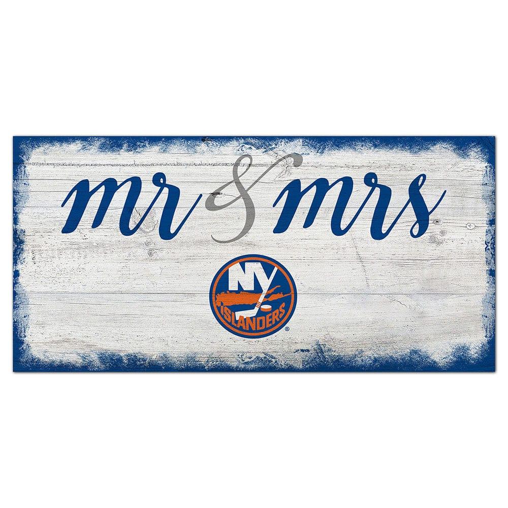 fan creations New York Islanders Script Mr & Mrs 6x12 Sign