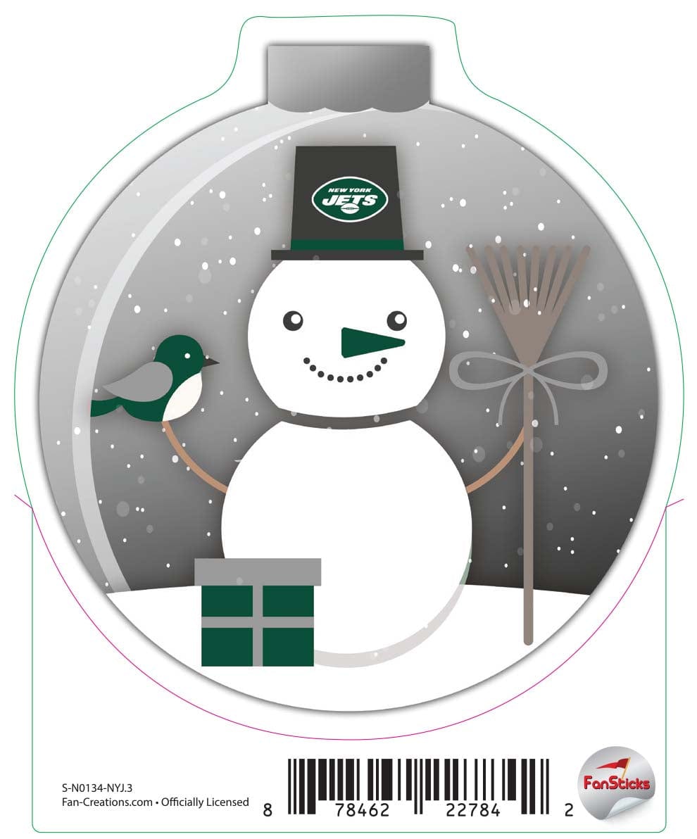fan creations New York Jets 3in Decal Snowman Ornament