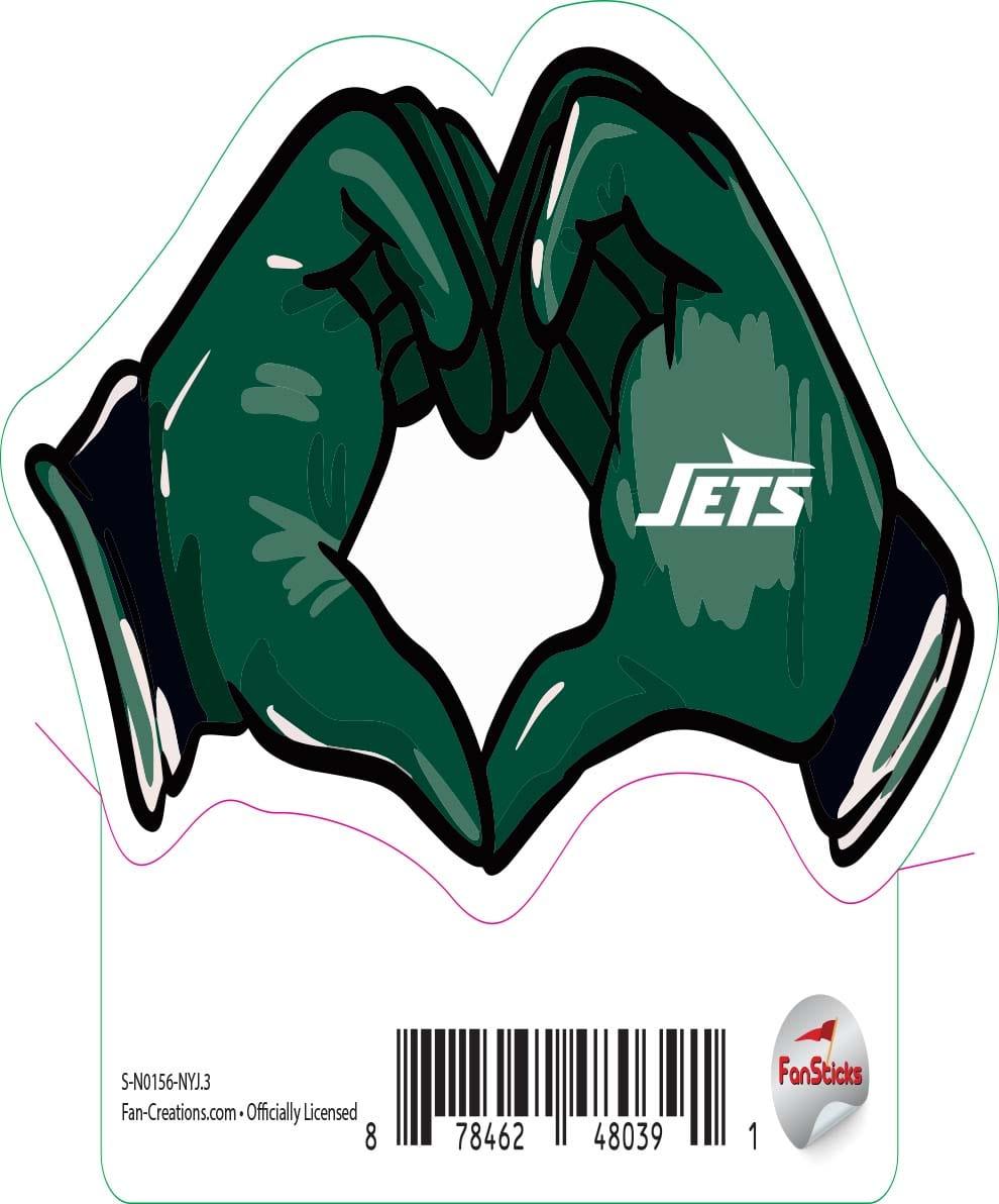 fan creations New York Jets 3in Decal Sticker Heart Hands