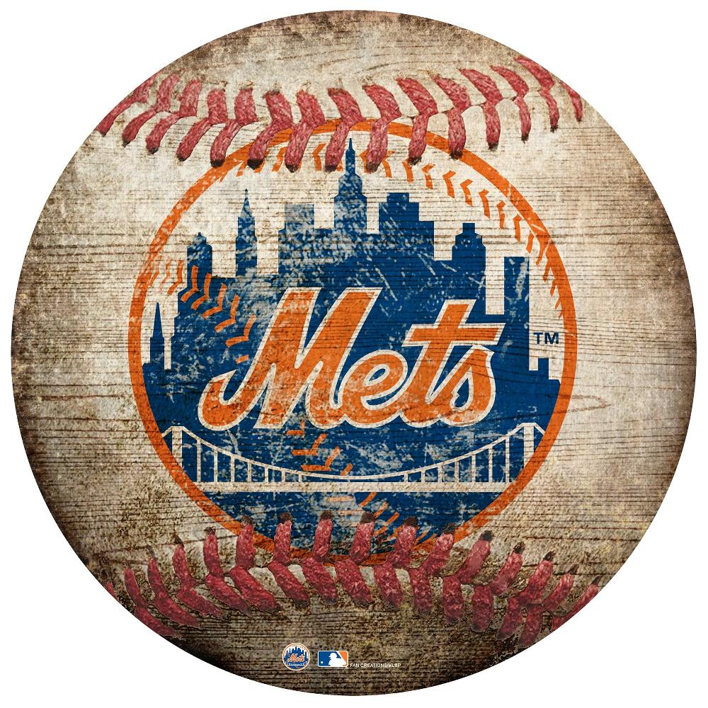fan creations New York Mets 12in Baseball Shaped Sign