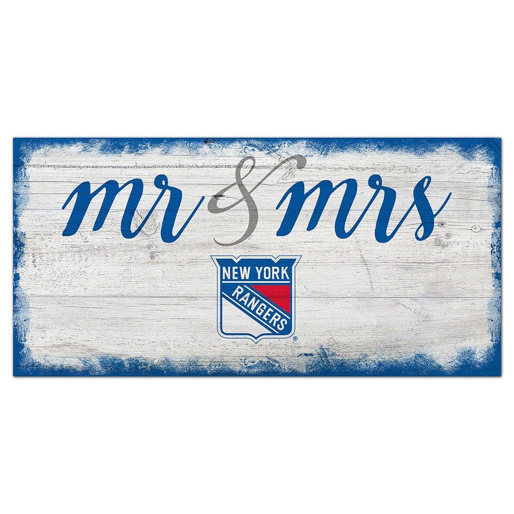 fan creations New York Rangers Script Mr & Mrs 6x12 Sign