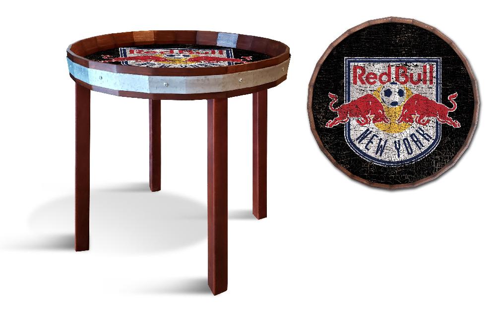 fan creations New York Red Bulls Barrel Top Side Table