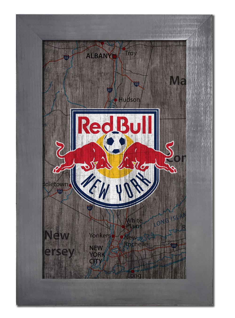 fan creations New York Red Bulls City Map 11x19 Framed
