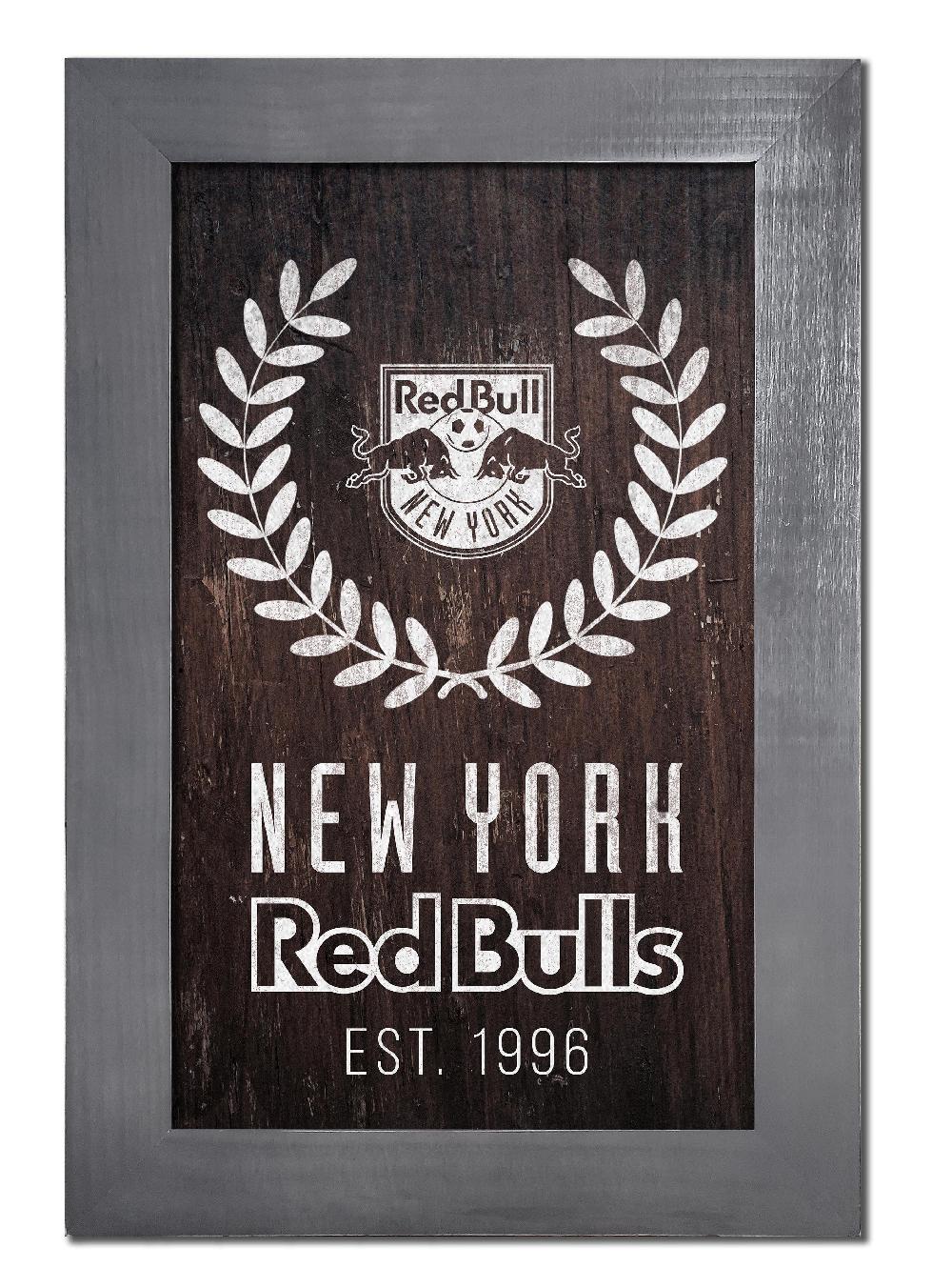 fan creations New York Red Bulls Laurel Wreath 11x19 Framed