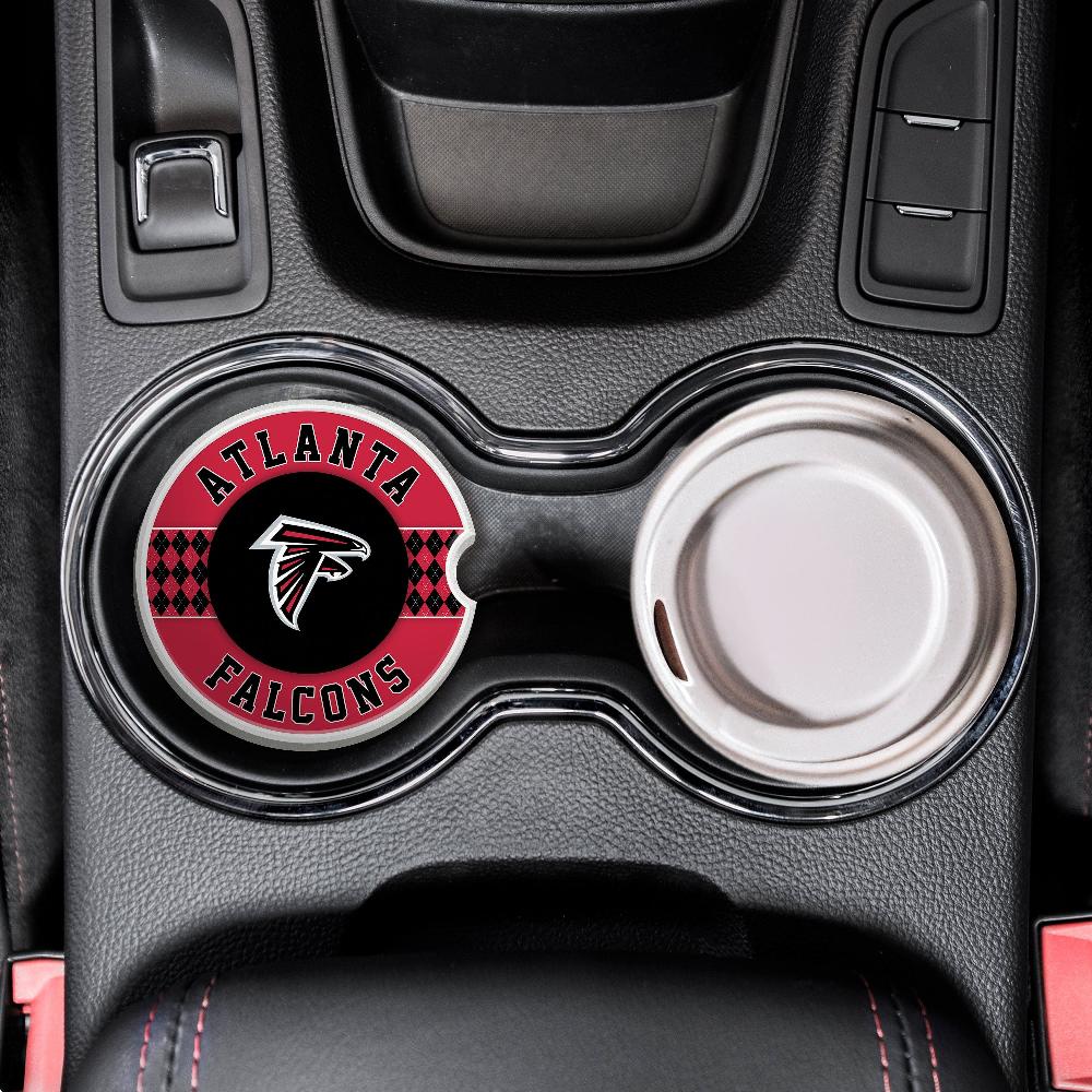 Fan Creations NFL Atlanta Falcons Argyle Ceramic Car Coaster - 2 Pack
