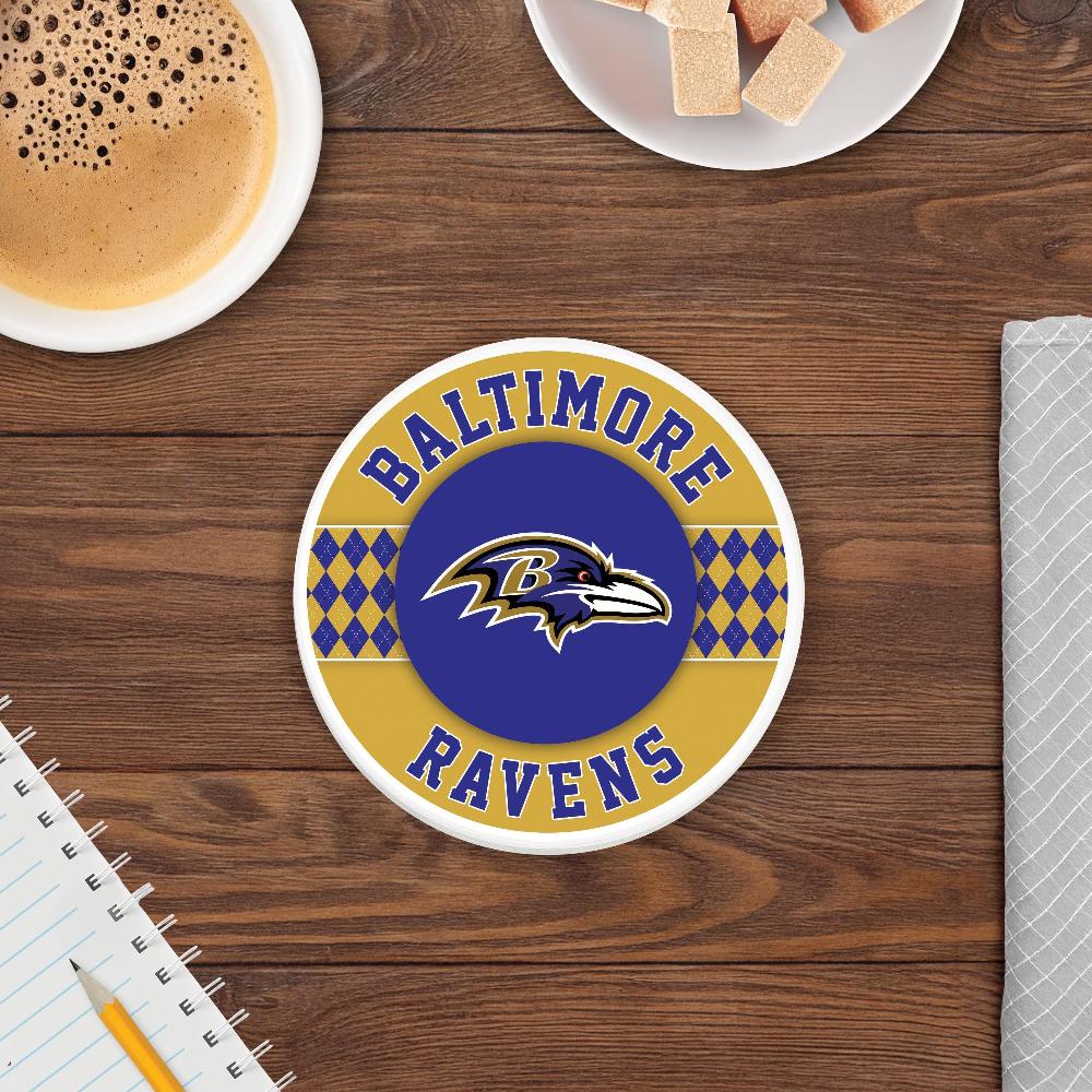 Fan Creations NFL - Baltimore Ravens 4 Inch Ceramic Argyle Coaster