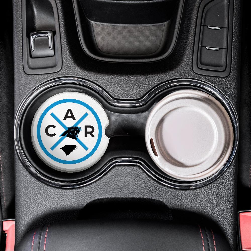 fan creations NFL Carolina Panthers-Ceramic Car Coaster – Railroad Crossing Sign Design - 2 pack