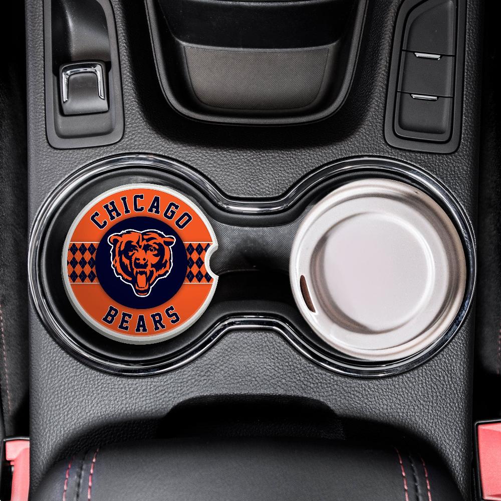 Fan Creations NFL Chicago Bears Argyle Ceramic Car Coaster - 2 Pack