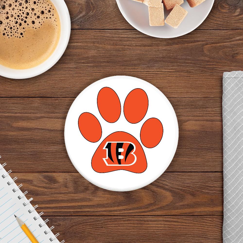 fan creations NFL - Cincinnati Bengals 4 in Round Dog Paw Coaster