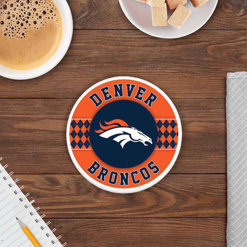 fan creations NFL - Denver Broncos 4 inch Ceramic Argyle Coaster