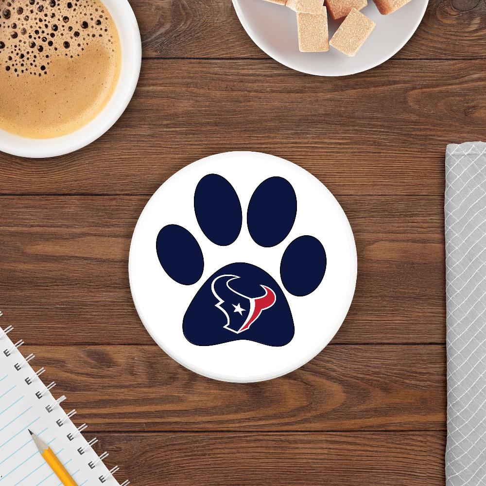 fan creations NFL - Houston Texans 4 in Round Dog Paw Coaster