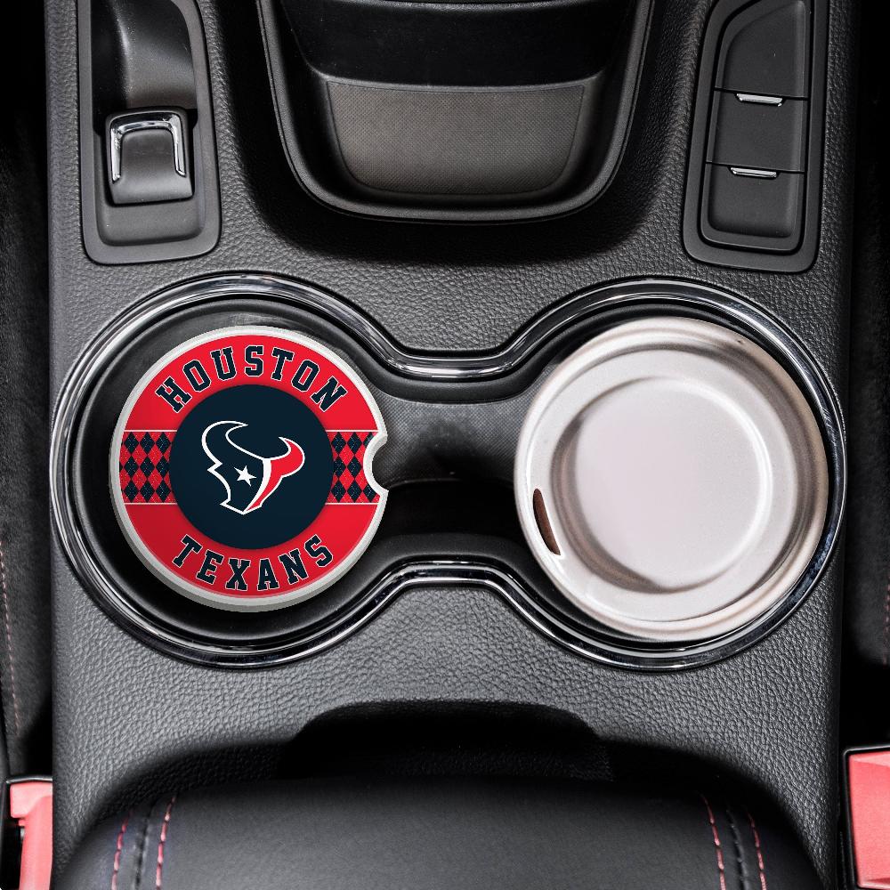 fan creations NFL Houston Texans Argyle Ceramic Car Coaster - 2 Pack