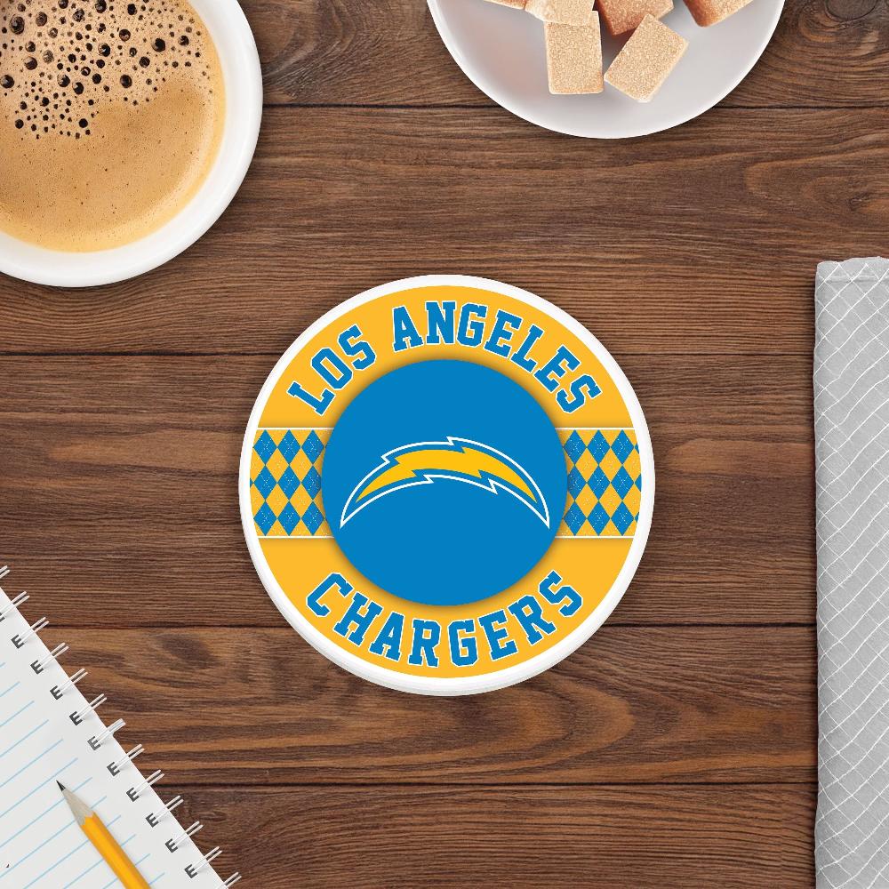 Fan Creations NFL - Los Angeles Chargers 4 Inch Ceramic Argyle Coaster