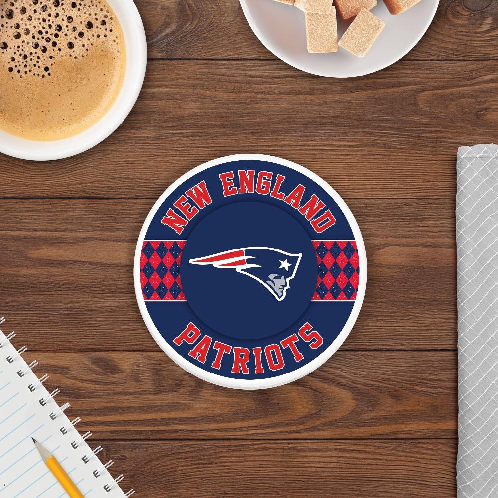 fan creations NFL - New England Patriots 4 inch Ceramic Argyle Coaster