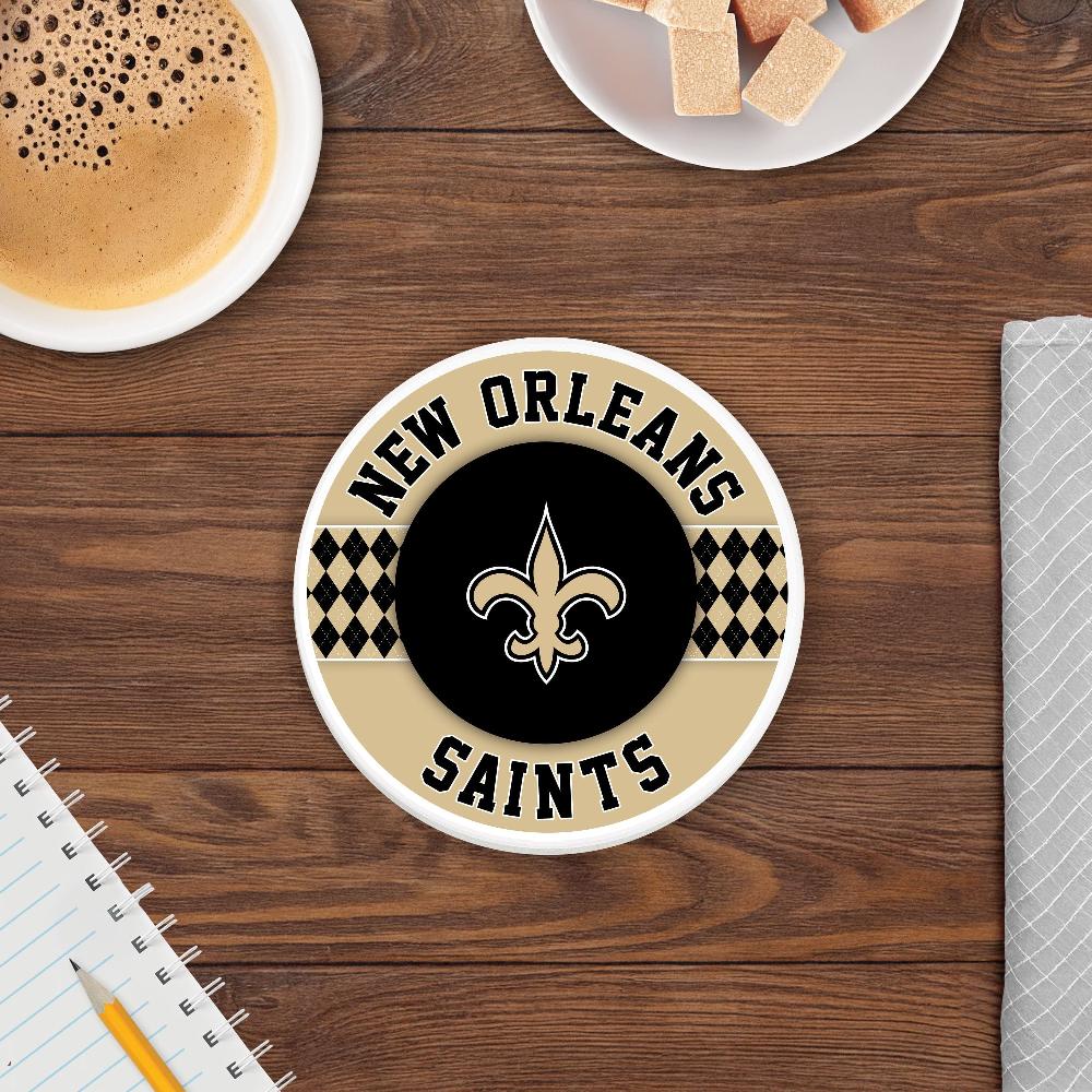 Fan Creations NFL - New Orleans Saints 4 Inch Ceramic Argyle Coaster
