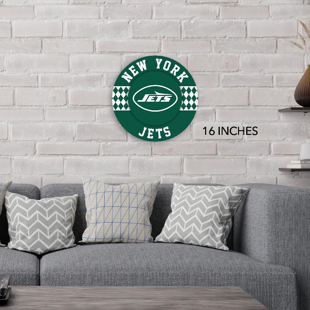 fan creations NFL New York Jets Argyle 16inc Circle Wall Art