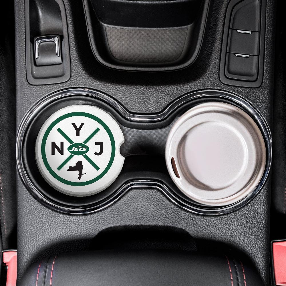 fan creations NFL New York Jets-Ceramic Car Coaster – Railroad Crossing Sign Design - 2 pack