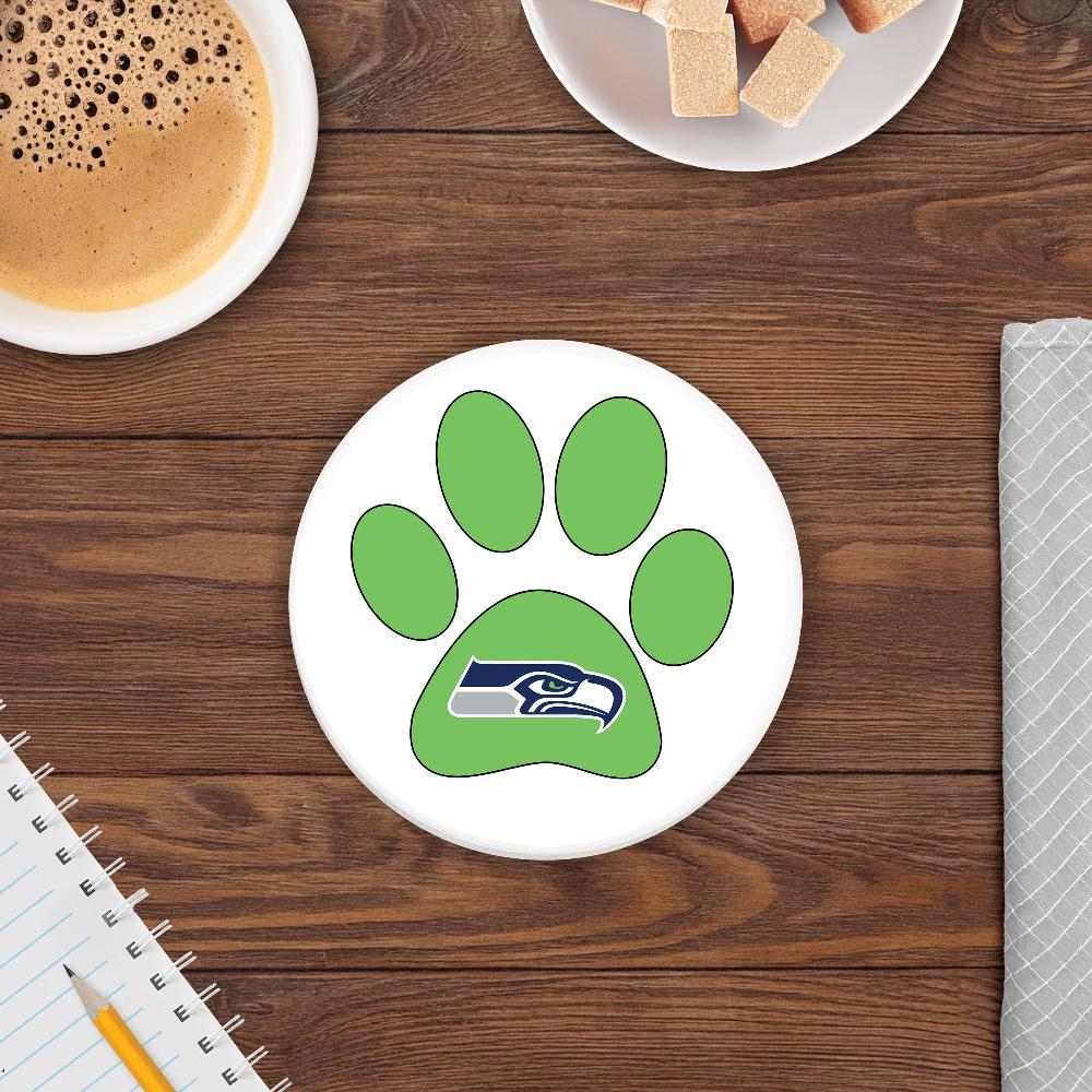 fan creations NFL - Seattle Seahawks 4 in Round Dog Paw Coaster