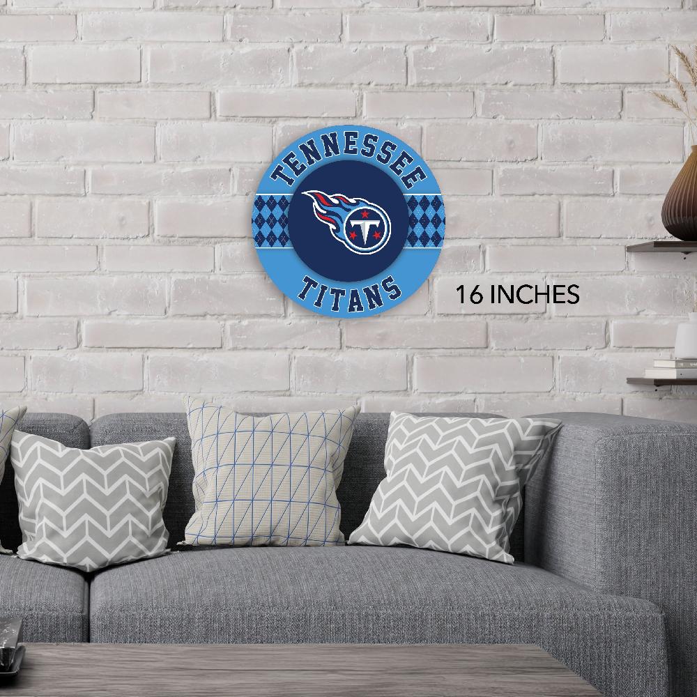 fan creations NFL Tennessee Titans Argyle 16inc Circle Wall Art