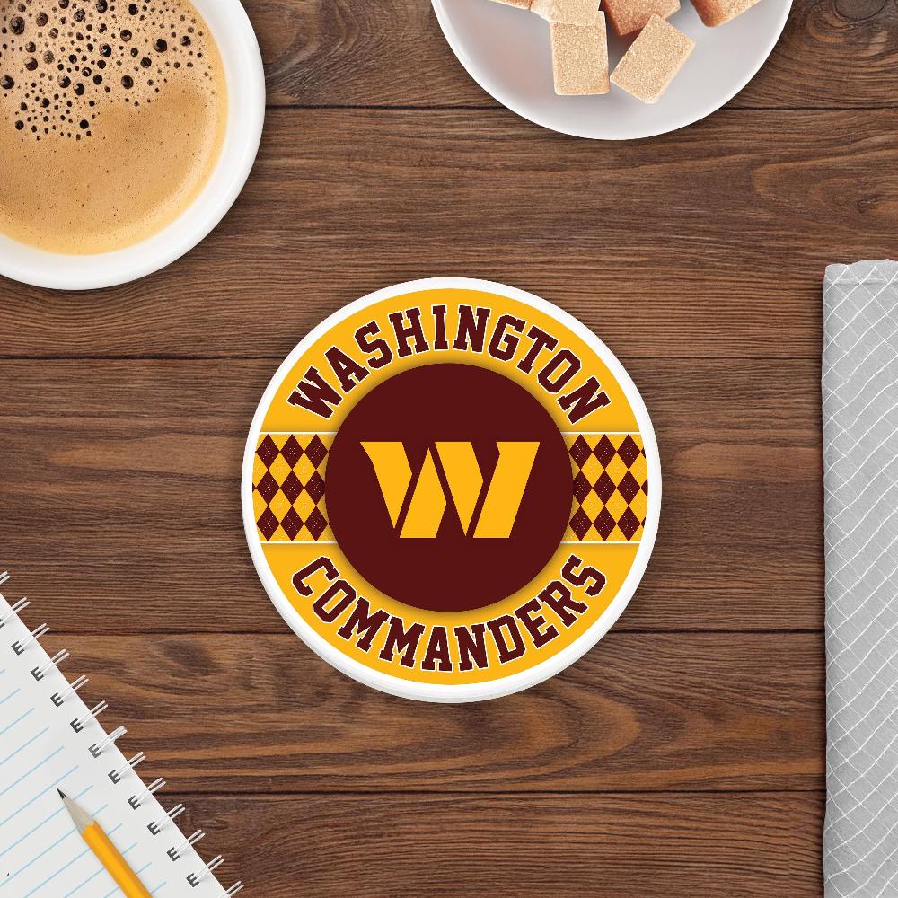 Fan Creations NFL - Washington Commanders 4 Inch Ceramic Argyle Coaster