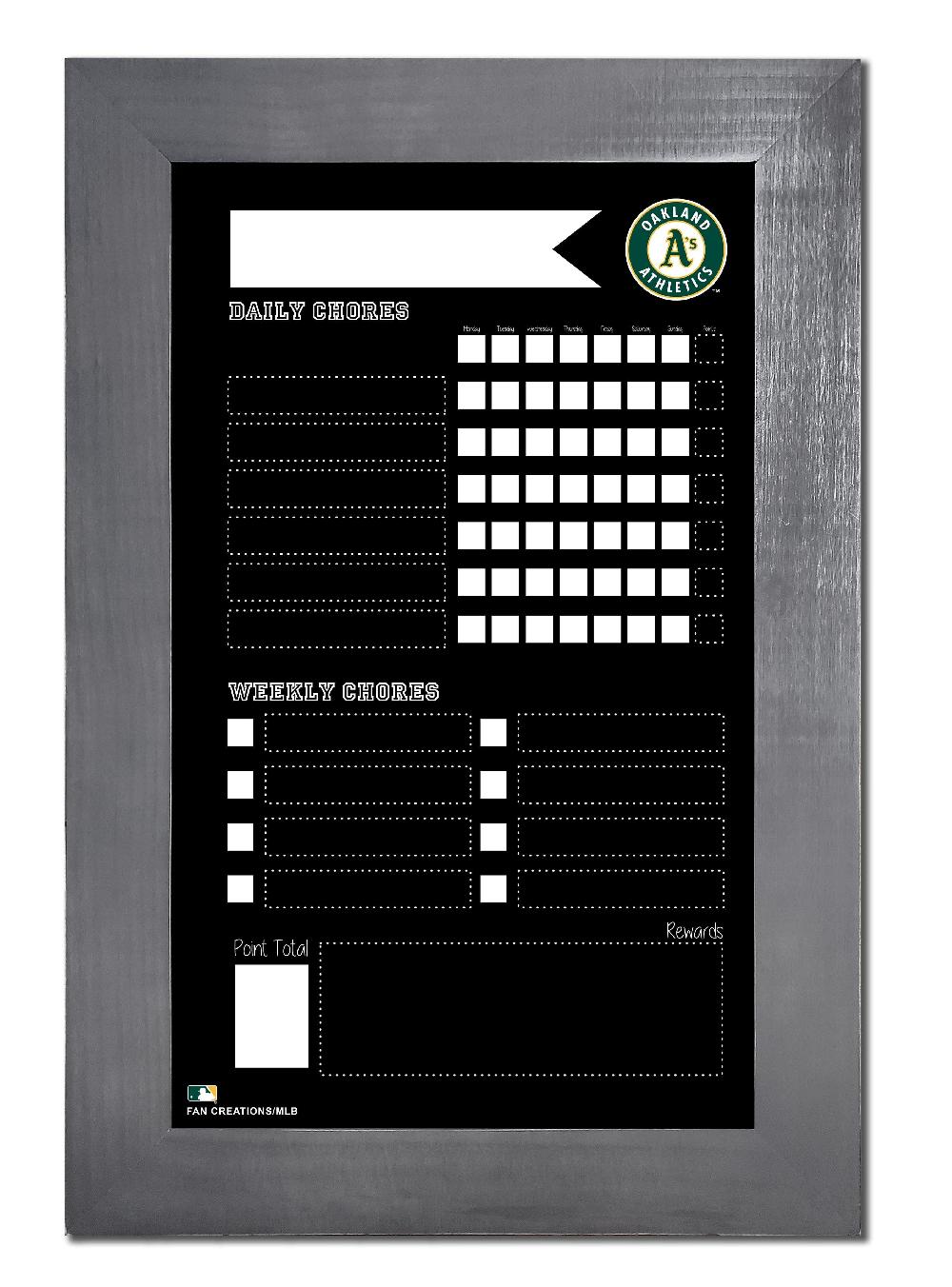 fan creations Oakland Athletics Chore Chart Chalkboard 11x19 With Frame