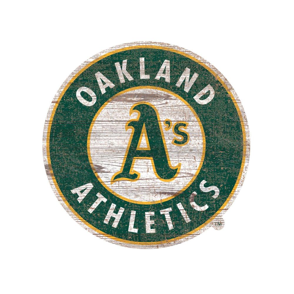 fan creations Oakland Athletics Distressed Logo Cutout Sign