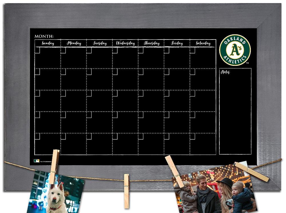 fan creations Oakland Athletics Monthly Chalkboard With Frame & Clothespins
