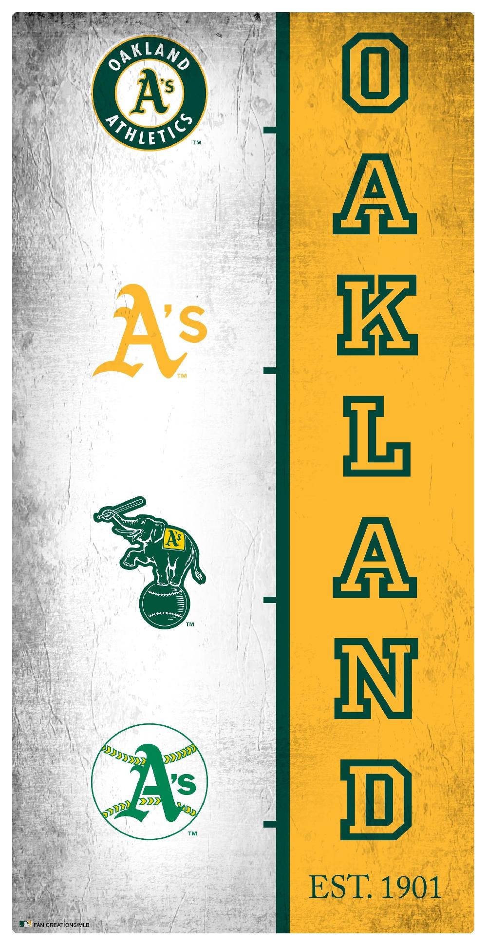 fan creations Oakland Athletics Team Logo Progression 6x12