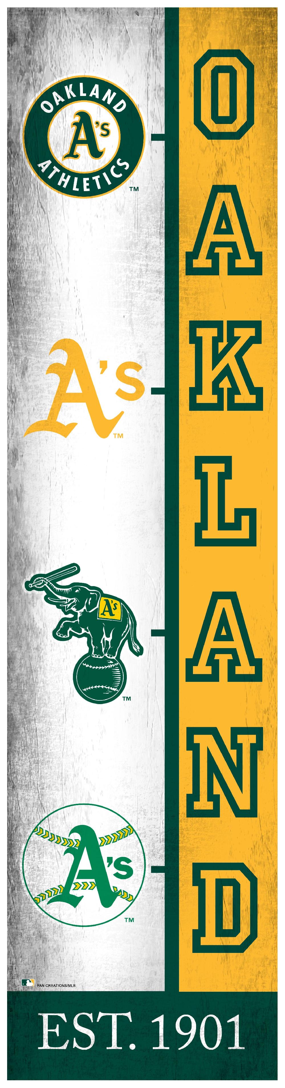 fan creations Oakland Athletics Team Logo Progression 6x24