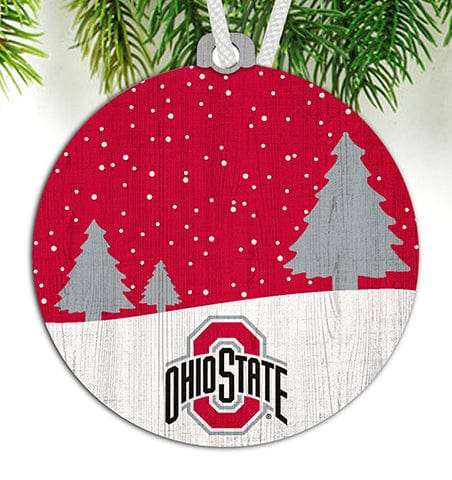 fan creations Ohio State University Snow Scene Ornament