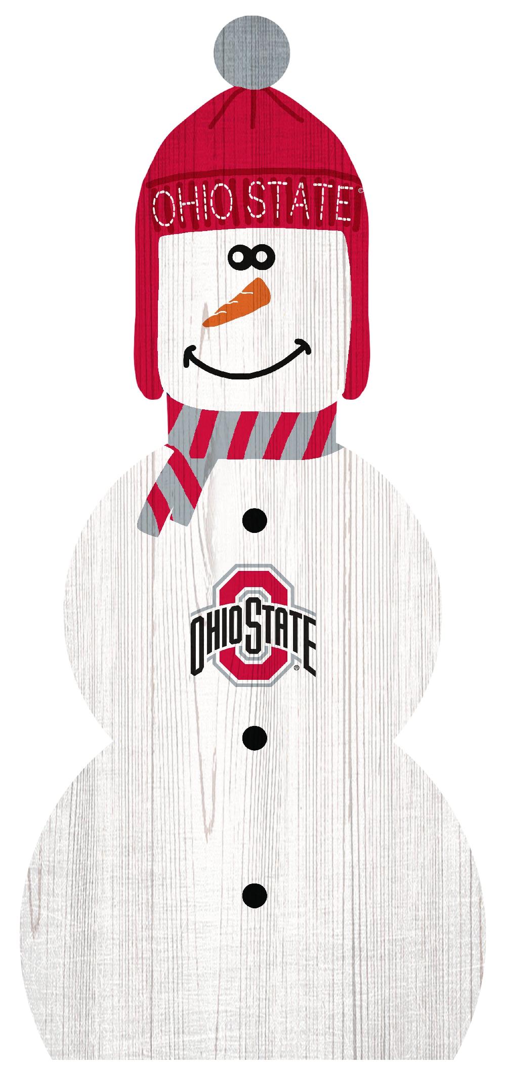 fan creations Ohio State University Snowman 31in Leaner