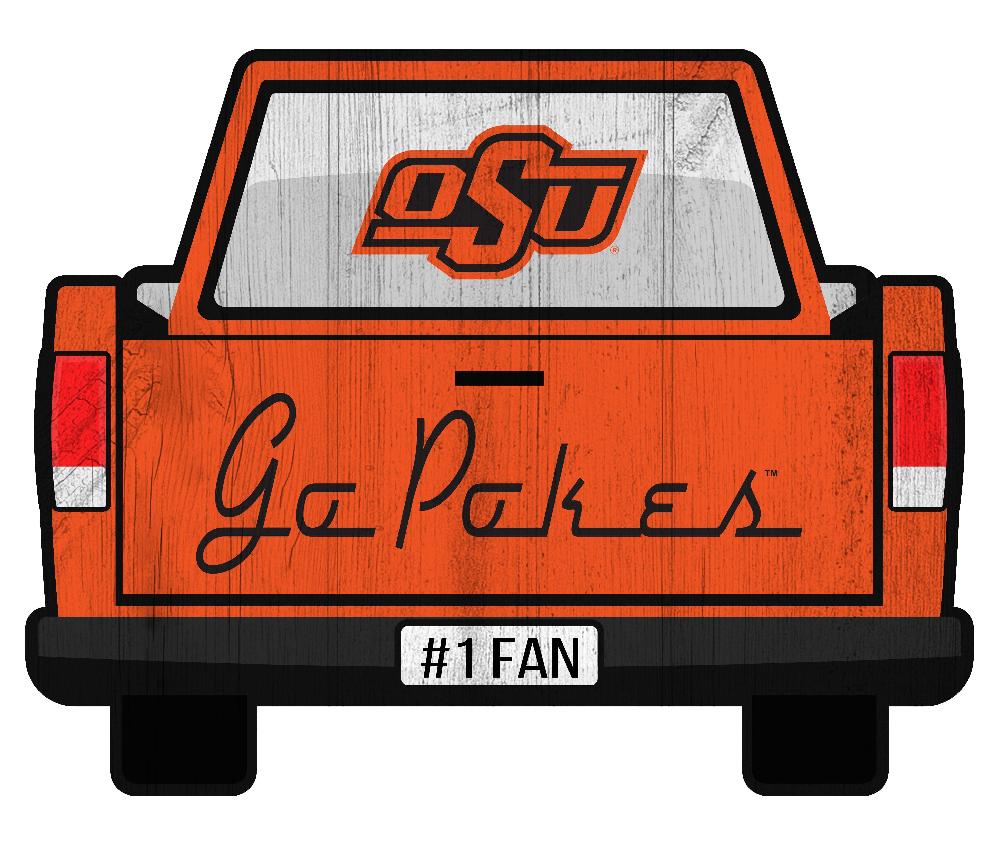 fan creations Oklahoma State Slogan Truck Back Vintage 12in