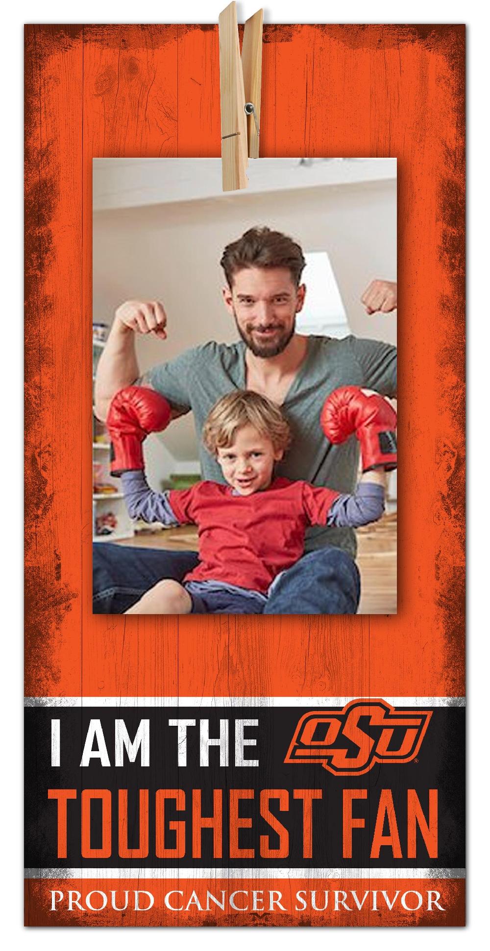 fan creations Oklahoma State Toughest Fan Clothespin 6x12