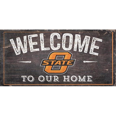 fan creations Oklahoma State University Welcome Distressed 6 x 12