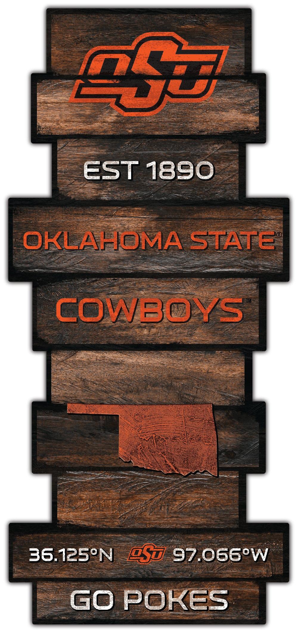 fan creations Oklahoma State Wood Celebration Stack 24" Sign