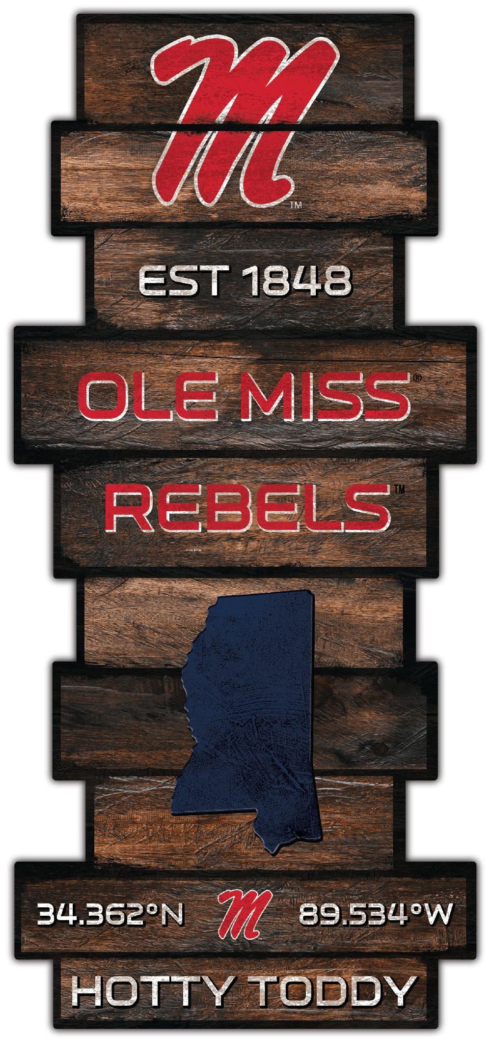 fan creations Ole Miss Wood Celebration Stack 24" Sign