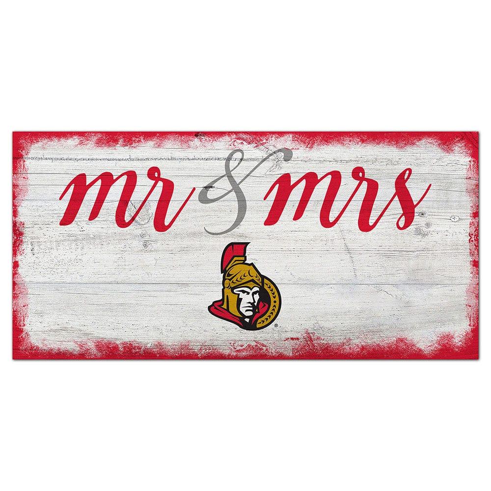 fan creations Ottawa Senators Script Mr & Mrs 6x12 Sign