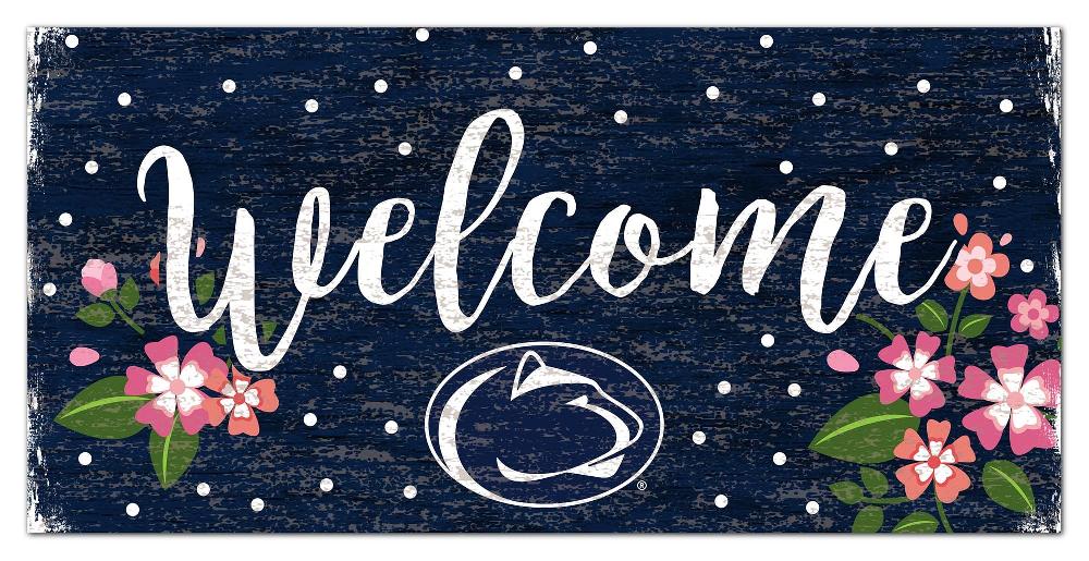 fan creations Penn State University Welcome Floral 6x12 Sign
