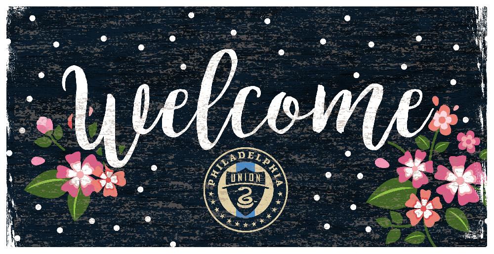fan creations Philadelphia Union Welcome Floral 6x12 Sign