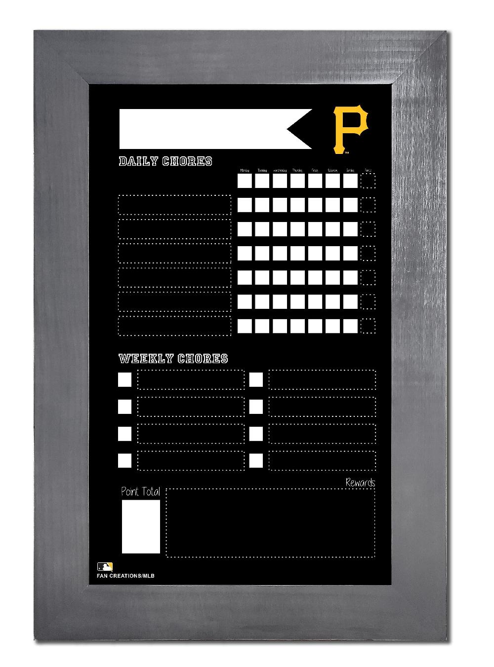 fan creations Pittsburgh Pirates Chore Chart Chalkboard 11x19 With Frame
