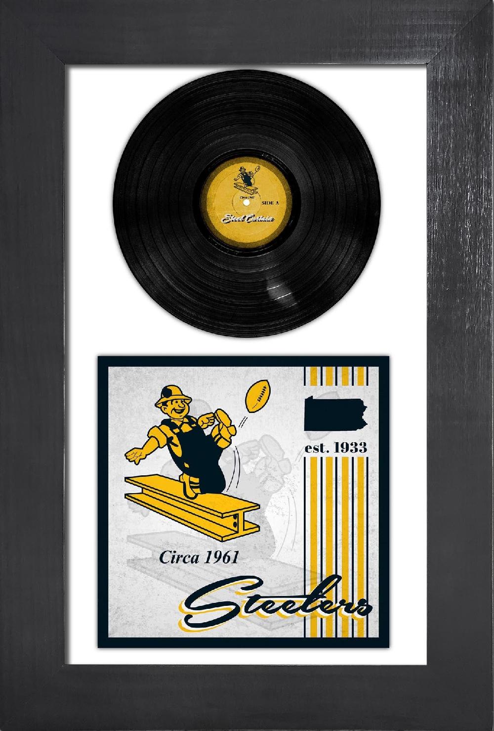 fan creations Pittsburgh Steelers 3 Piece Classic Album & Vinyl In Frame