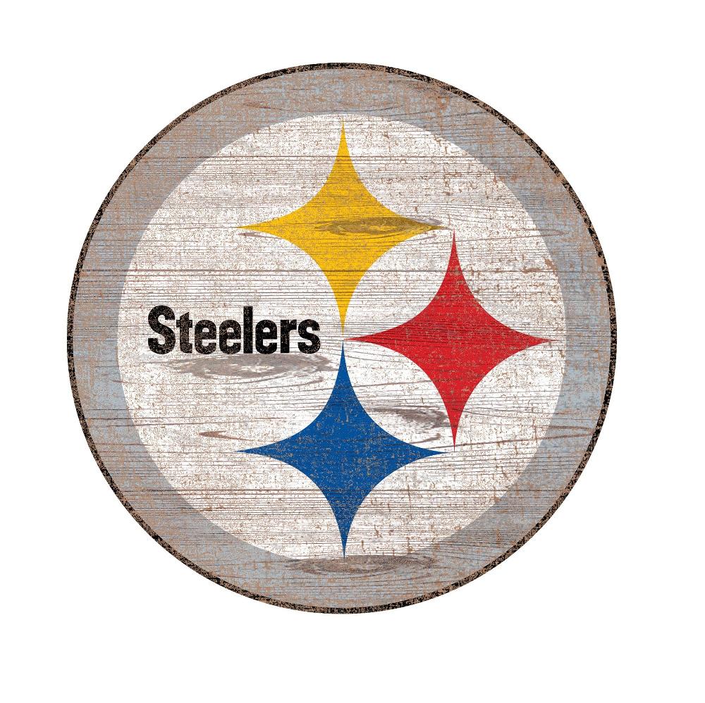 fan creations Pittsburgh Steelers Distressed Logo Cutout Sign