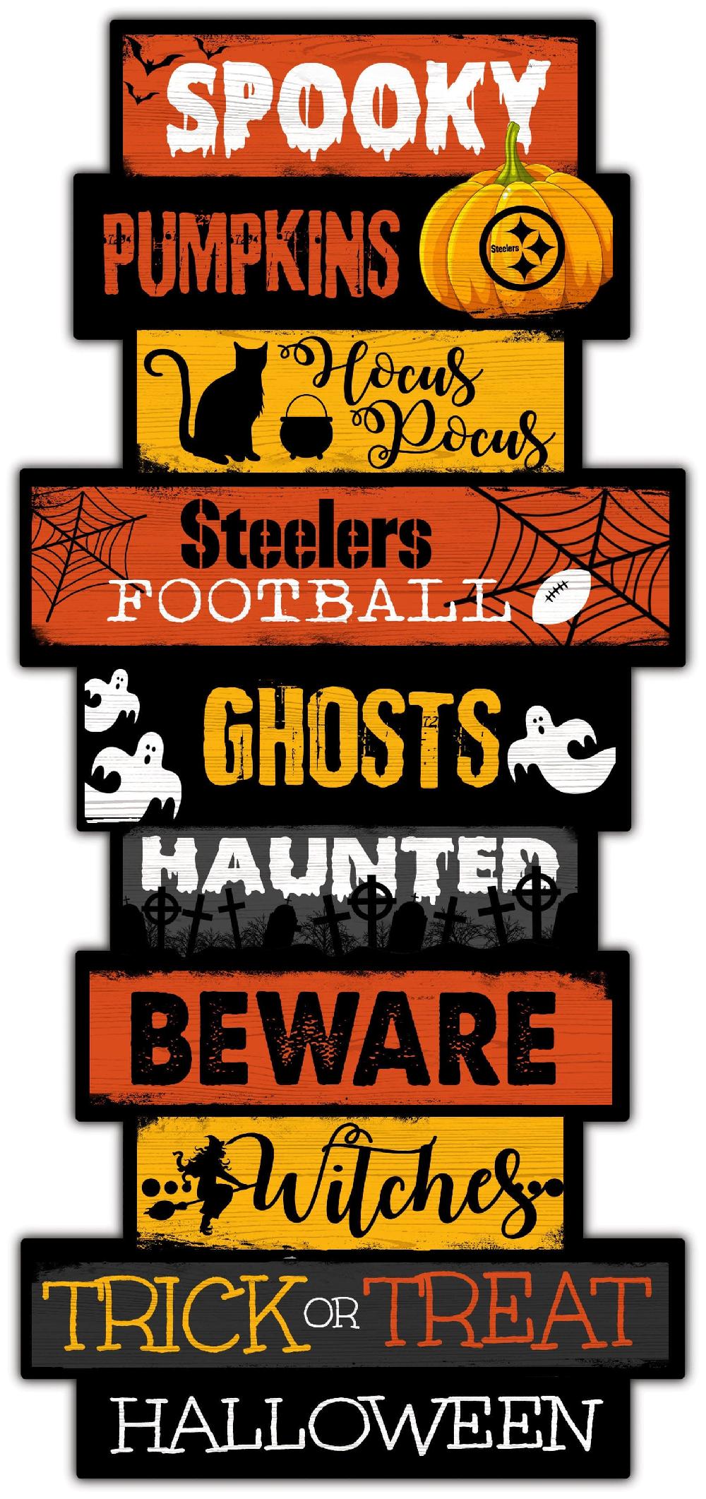 fan creations Pittsburgh Steelers Halloween Celebration Stack 24" Sign