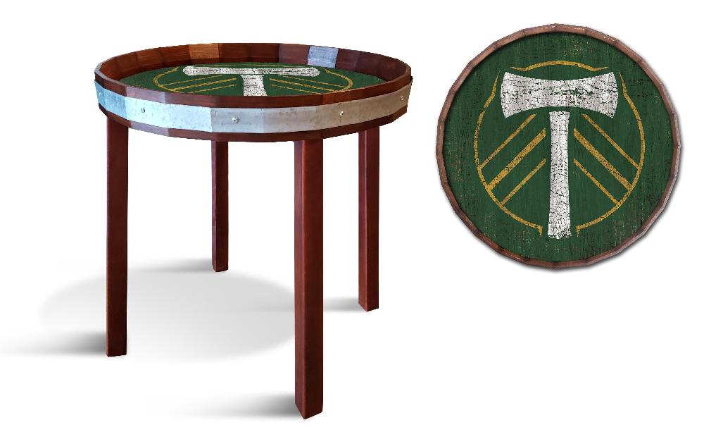 fan creations Portland Timbers Barrel Top Side Table