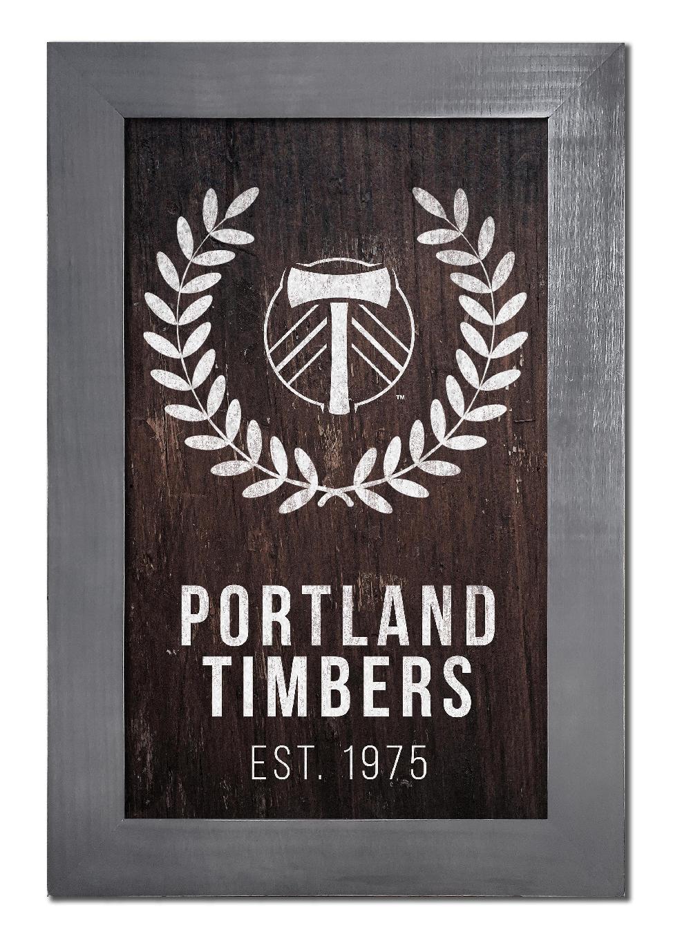 fan creations Portland Timbers Laurel Wreath 11x19 Framed