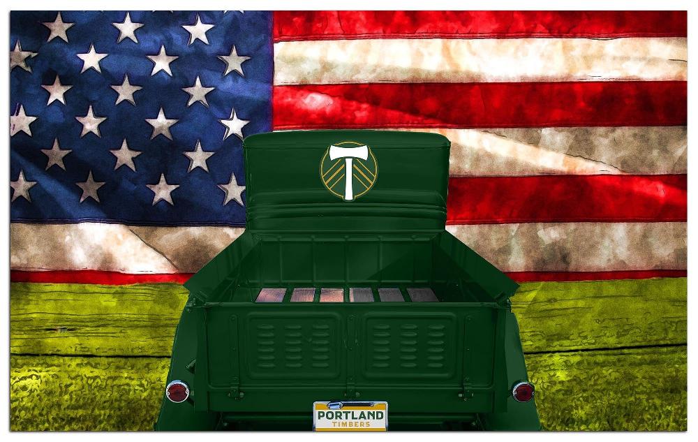 fan creations Portland Timbers Patriotic Retro Truck 11x19