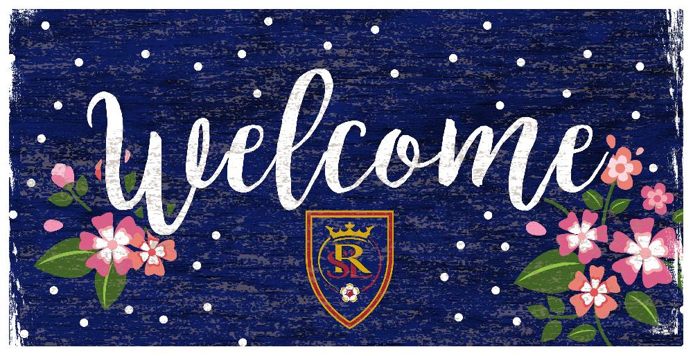 fan creations Real Salt Lake Welcome Floral 6x12 Sign