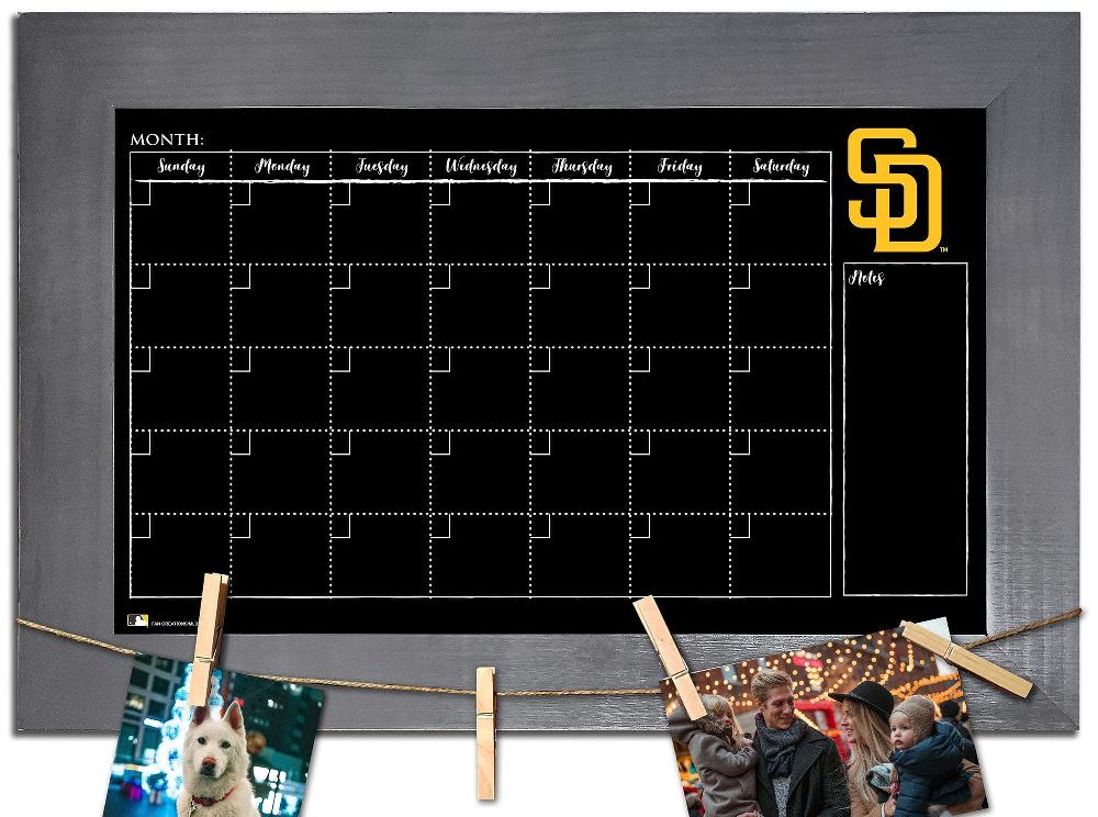 fan creations San Diego Padres Monthly Chalkboard With Frame & Clothespins
