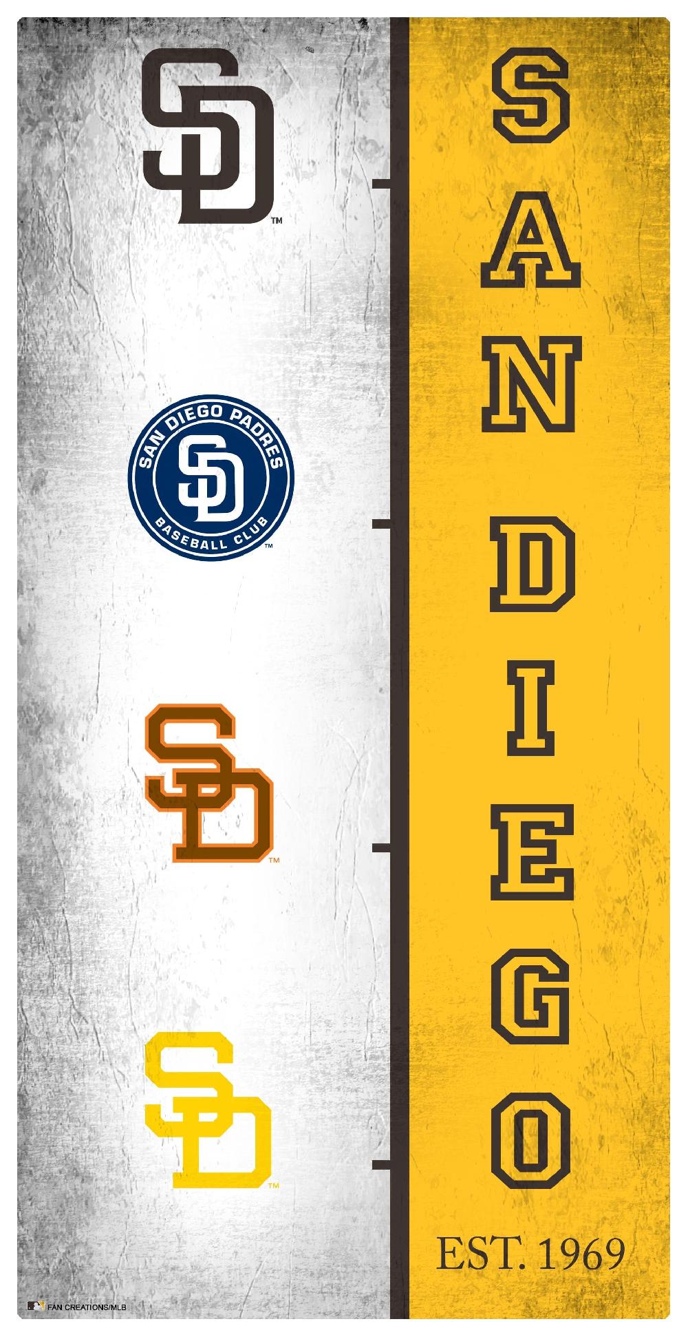 fan creations San Diego Padres Team Logo Progression 6x12
